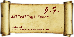 Járányi Fedor névjegykártya
